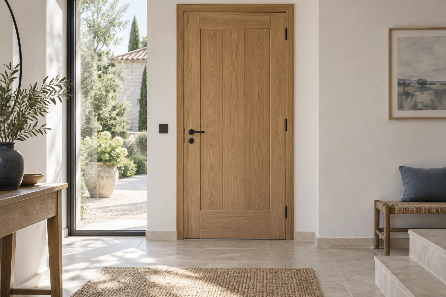 Illustration générée : porte bois et son cadre.